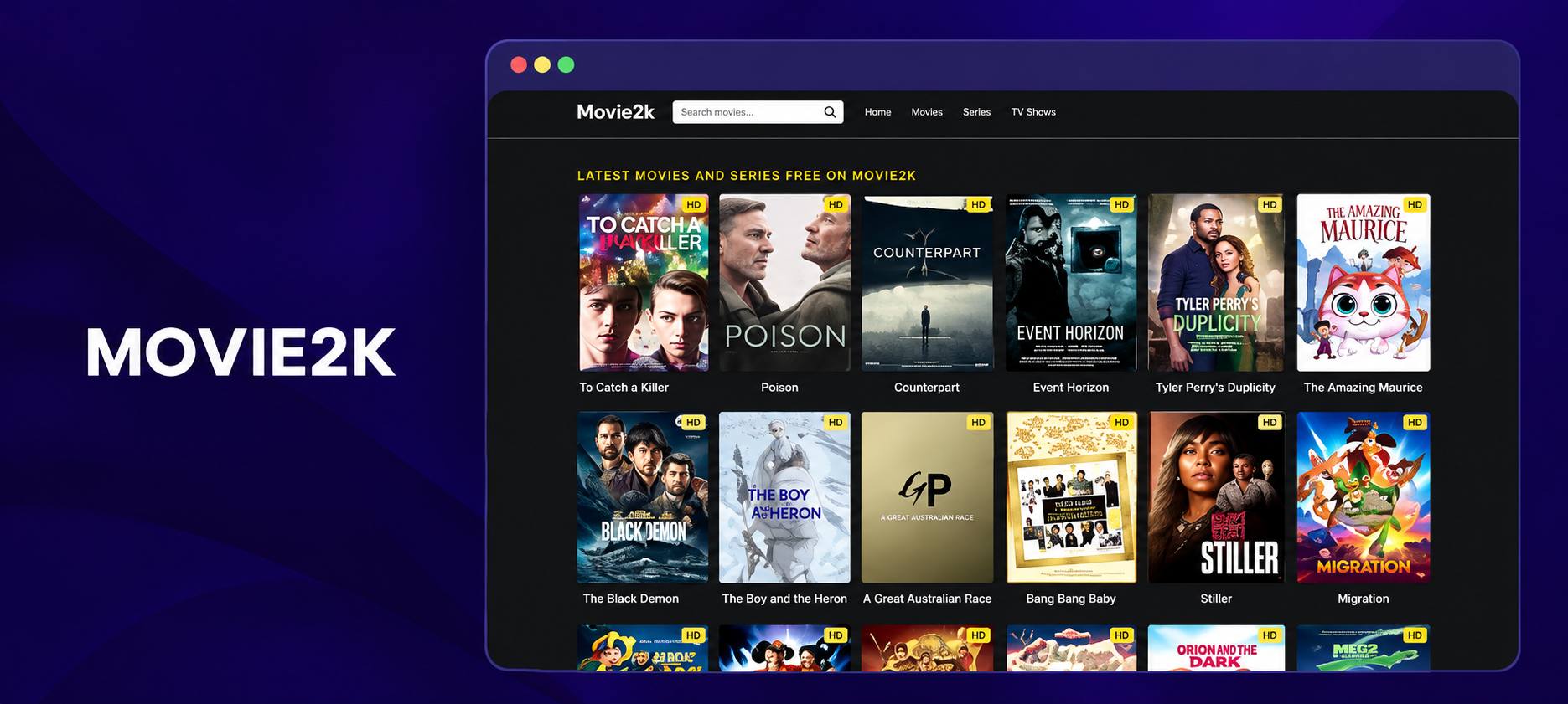 Trending movies and TV shows available on Movie2k